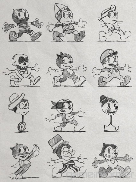 I did a faux-vintage model sheet in honor of the cup! : Cuphead