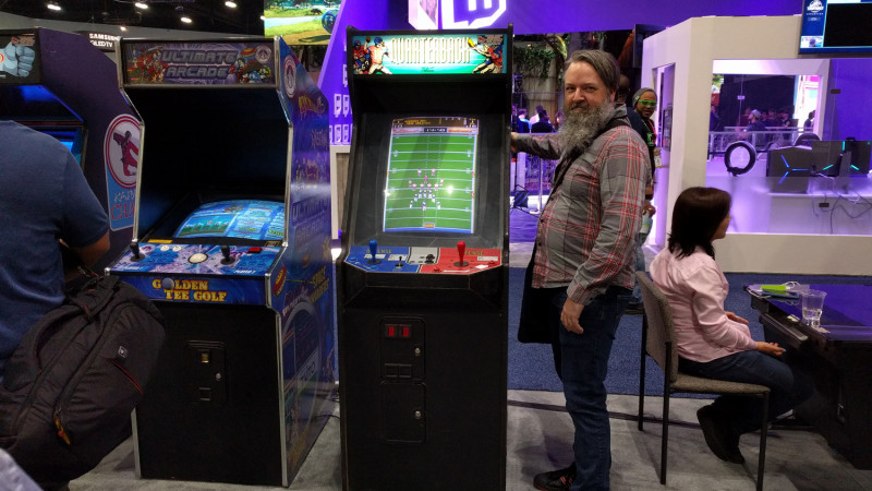 Cork and I saw all the newest games at E3 2018, including Golden Tee Golf and ... Quarterback?