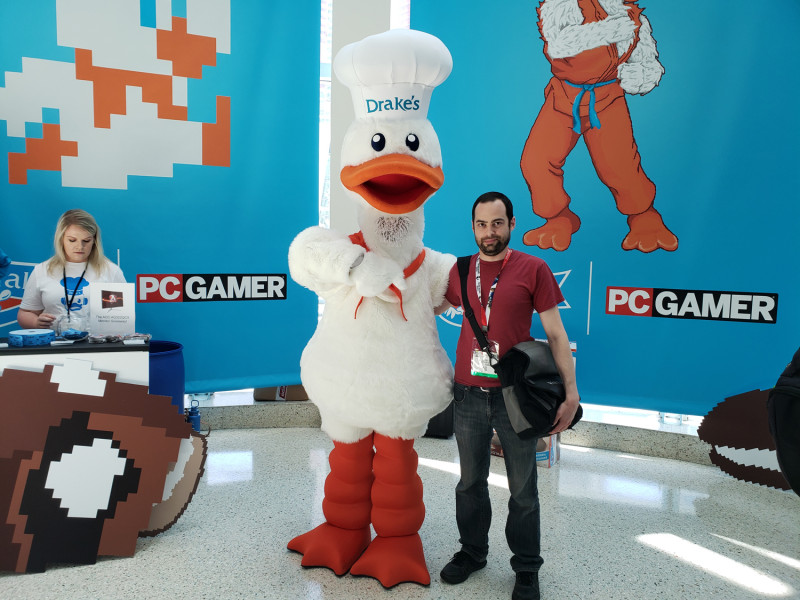 And here I am posing with the Drake's duck. Hey, why did Cork get Ant-Man and I got stuck with the duck?