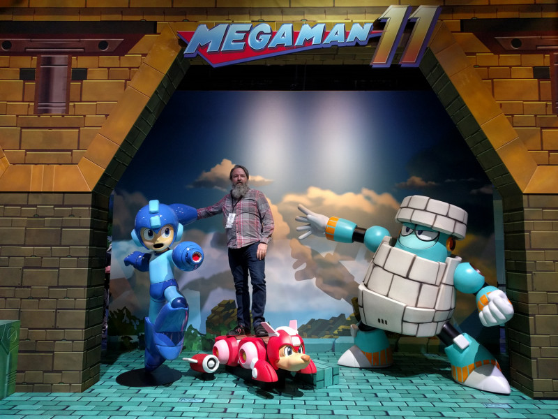 Megamen (notice Cork is even doing it while wearing the Buster Cannon!)...