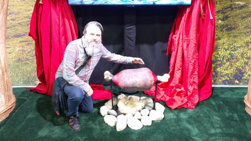 Cork stopped for a quick bite at the Capcom booth, which based on the exposure of this picture, is located on the sun.
