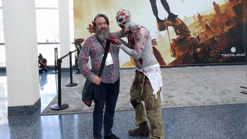 Another thing we saw a lot of in-between the halls? Zombies! Cork isn't the only one that's perfected hover hands.