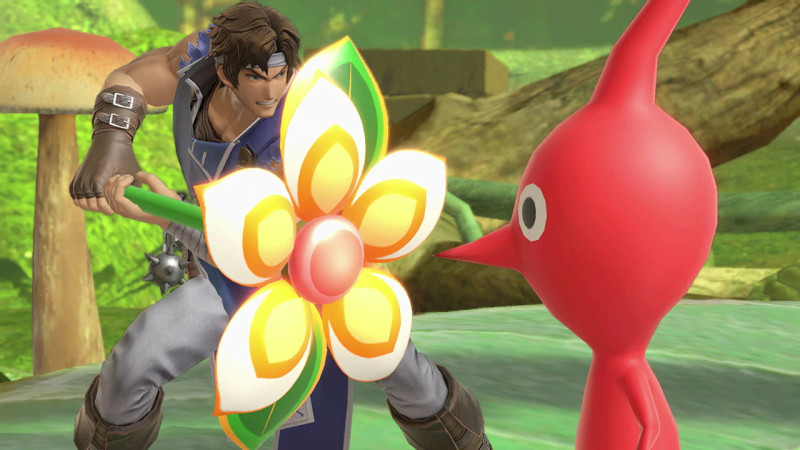 So, Richter is either asking this large pikmin on a date or trying to kill it with...allergens?