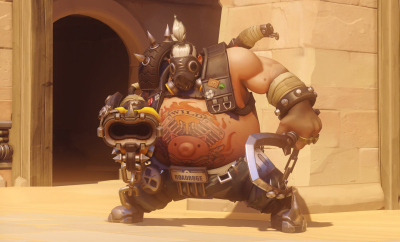 Roadhog — one of Overwatch's original tanks. A screenshot of Roadhog, a member of Overwatch's tank roster.
