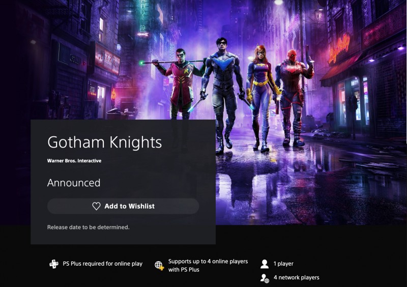 Gotham Knights könnte laut PSN-Auflistung einen 4-Spieler-Koop haben