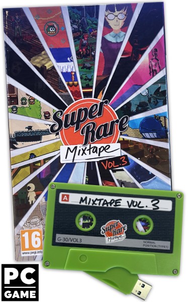Posee una compilación física de 30 juegos independientes con Mixtape Vol. de Super Rare. 3