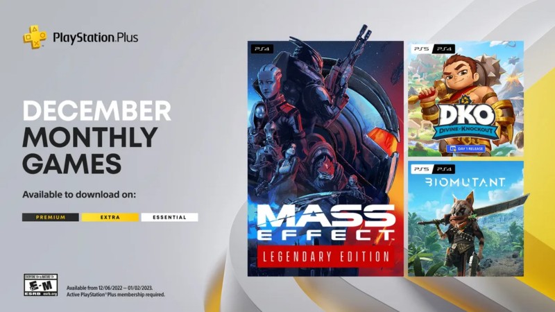 PlayStation Plus December 2022 Lineup Consists of Mass Impact Legendary Version And Extra