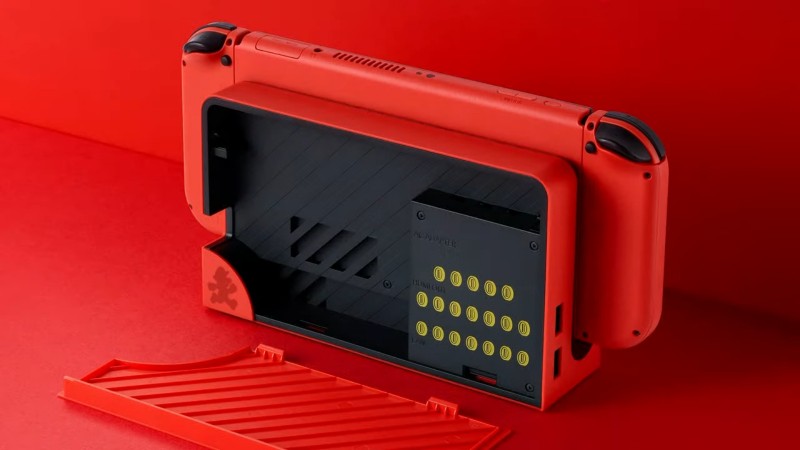 mario red switch oled back