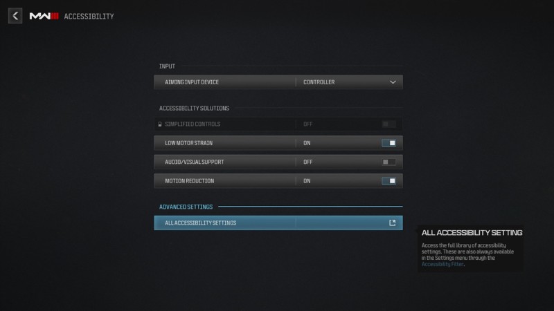 Call of Duty Modern Warfare III Accessibility Settings Features 