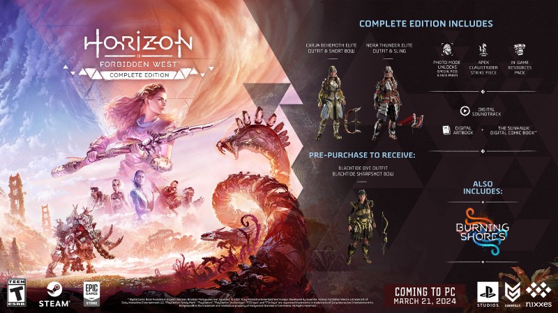 horizon forbidden west complete edition PC specs specifications system requirements settings