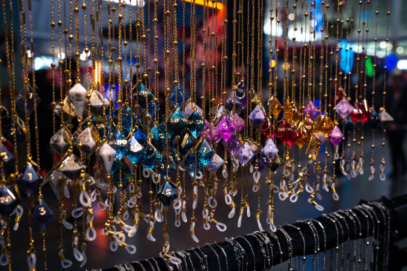 Yaniir dice and jewelry booth at PAX East 2025