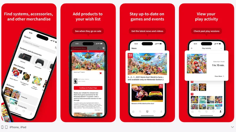 Nintendo Store Play Activity Hour Count App iOS Android