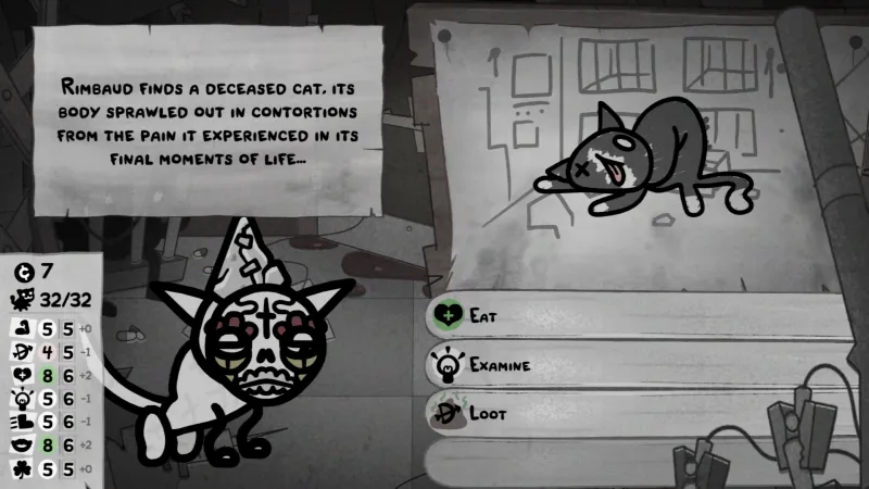 An unpleasant encounter, where my option most likely to succeed is to eat a dead cat