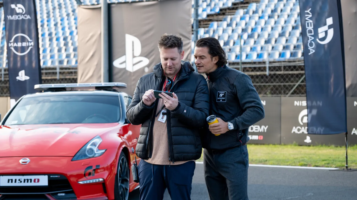 gran turismo movie sneak peek David harbour Orlando Bloom Neil Blomkamp