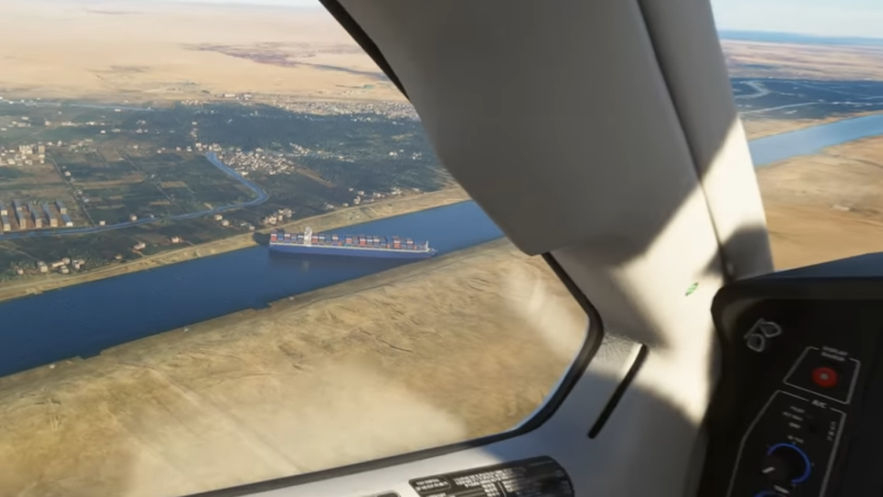 The Suez Canal Cargo Ship Is Also Stuck In Microsoft Flight Simulator With This Mod